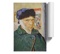 Self-Portrait With Bandage By Vincent Van Gogh | Unframed Wall Art Print | Ready to Frame Poster | Modern Home Decor Picture | Artwork for Living Room, Bedroom or Office | A3 (29.7x42 cm)