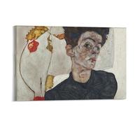 Self-Portrait with Chinese Lantern Plant Egon Schiele Poster Canvas Wall Art Prints Poster Photo Picture Painting Posters Room Decor 12x18inch(30x45cm)