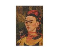 Self Portrait with Monkey (1940) Poster by Magdalena Carmen Frida Kahlo Y Calderón Picture Print Wall Art Poster Painting Canvas Posters Artworks Room Aesthetic 08x12inch(20x30cm)