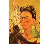 Self Portrait with Monkey and Parrot