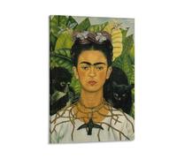 Self Portrait with Necklace of Thorns (1940) Poster by Magdalena Carmen Frida Kahlo Y Calderón Canvas Poster Wall Art Picture Prints Hanging Photo Decor Home Posters Artworks 16x24inch(40x60cm)