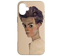 Self-portrait with striped shirt, by Egon Schiele (1910) Case for iPhone 16 Plus