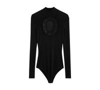 Self-portrait X Christopher Kane Cut-out Fine-knit Bodysuit - Black - L (UK14 / L)