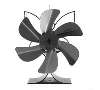 Self powered 6 blade heat powered stove fan for wood and pellet stoves, circulating warm air without electricity to enhance room comfort and reduce wood consumption