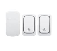 Self-powered doorbell set, IP68 waterproof pager Plug in Sun Proof 2 wireless doorbell transmitter without battery for home villa AC 100V - 230V UK Plug