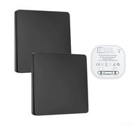 Self Powered Wireless Light Switch No Wiring Required - IP44 Waterproof Remote Control for LED Bulbs - 2200W Load UK Standard(Black)