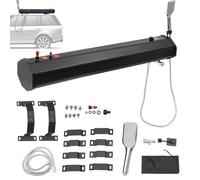 Self-Pressurized Water Tank - Roof Rack Mount Solar Shower with Shower Head & Water Pipe for Camping, RVs, Trucks, Sedans, Hiking, Beach Vacations