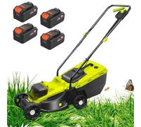 Self-Propelled Cordless Lawn Mower, 40V Brushless Electric Lawn Mower with 3-Position Cutting Height - 30mm/50mm/70mm, 4000mAh Lithium battery, Push Mower for Garden, Yard and Farm,Battery*4