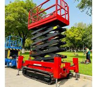 Self-Propelled Crawler Scissor Lift with Auto Leveling - All-Terrain Hydraulic Aerial Work Platform for Construction, Warehouse & Facility Maintenance