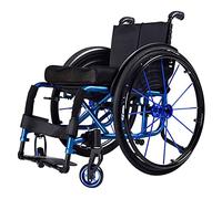 BAUBUY Self Propelled Manual Wheelchair Super Lightweight Folding Aluminium Frame Wheelchair w/Armrest Swing Leg Rest Comfortable Ergonomic Sport Wheelchair Load 100 Kg