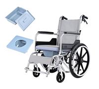 Self-Propelled Wheelchair Commode Chair - Folding Shower and Toilet Chair for Elderly and Disabled - Ideal for Home Use