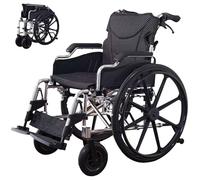 Self-Propelled Wheelchair for Adults Lightweight Foldable, 18" Aluminum Alloy Drive Wheelchair, Manual Wheel Chair with Dual Locking Brakes & Cushion, 300 Lbs Capacity, G