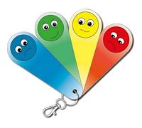 Self Regulation 4 Colour Emotions Face Feelings Keychain Fan - ASD | Autism | SEN | Special Needs Social Communication Aid | Mood Regulation Self-Management & Teaching Tool for Ages 3+