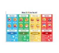 Self-Regulation Zones Canvas Poster, What Zone Are You In? Feelings Chart for Kids SEL Visual Aid for Classroom, Home, Therapy Room, 16x24inch(40x60cm) Unframe