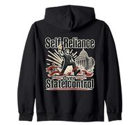 Self Reliance State Control Quote Funny Retro Saying Zip Hoodie