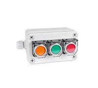 Self Reset Momentary Push Button Switch With Protective Cover Box Control Start Stop Two-hole 3 Holes PC Flame Retardant IDGTTLDF(Horizontal 3 holes)