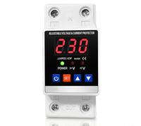 Self-Resetting Over Under Voltage Protector with Digital Display, Adjustable 140-300V AC Protection Device for Home and Commercial DIN Rail Installation, 40A/63A Automatic Reset Delay(40A)