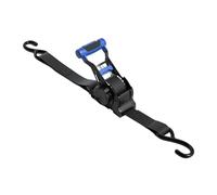Self-Retracting Ratchet Strap with S-Hooks, Automatic Retractable Cargo Strap for Securing Loads- Blue