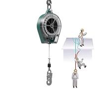 Self-Retracting Safety Rope Fall Arrest System - Automatic Inertia Reel 330 lbs Load Capacity Includes Safety Harness Perfect for Roofing & Construction Jobs