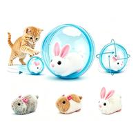 Self-Rolling Interactive Cat Ball 2026 - 360° Rolling Spin Chasing Toy for Cats and Dogs, Automatic Moving Pet Ball for Indoor Interactive Play (Blue-Rabbit)