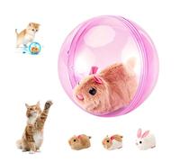 Self-Rolling Interactive Cat Ball, 360° Rolling Spin Moving Cat Chase Toy, Fun Realistic Animal Automatic Pet Balls for Cats, Kittens And Dogs(Pink,Mouse-A)