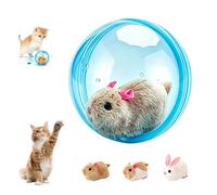 Self-Rolling Interactive Cat Ball, 360° Rolling Spin Moving Cat Chase Toy, Fun Realistic Animal Automatic Pet Balls for Cats, Kittens And Dogs(Blue,Mouse-A)