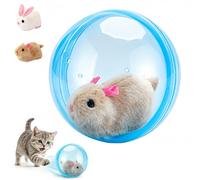 Self-Rolling Interactive Cat Ball, Animal Pet Rolling Ball, Automatic 360° Moving & Spinning Smart Toy, Interactive Exercise Chase Toy for Indoor Cats and Dogs, Enrichment Play Toys (Blue*B)