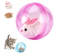 Self-Rolling Interactive Cat Ball, Animal Pet Rolling Ball, Automatic 360° Moving & Spinning Smart Toy, Interactive Exercise Chase Toy for Indoor Cats and Dogs, Enrichment Play Toys (Pink*A)