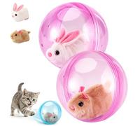 Self-Rolling Interactive Cat Ball, Animal Pet Rolling Ball, Automatic 360° Moving & Spinning Smart Toy, Interactive Exercise Chase Toy for Indoor Cats and Dogs, Enrichment Play Toys (Pink B)
