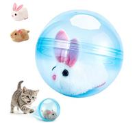 Self-Rolling Interactive Cat Ball, Animal Pet Rolling Ball, Automatic 360° Moving & Spinning Smart Toy, Interactive Exercise Chase Toy for Indoor Cats and Dogs, Enrichment Play Toys (Blue*A)