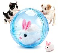 Self-Rolling Interactive Cat Ball, Cat Toy with Realistic Rabbit, Blue Ball | 360° Rolling Automatic Spin Cat Exercise Wheel Alternative and Chase Training Cats Toy Pet Ball for Cat Dog Indoor Activity