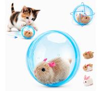 Self-Rolling Interactive Cat Ball,Realistic Animal Automatic Moving Rolling Cat Ball,360° Rolling Spin Moving Cat Ball Fun Indoor Interactive Pet Balls for Cats Dogs Chasing (Blue,Mouse*A)