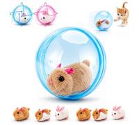 Self-Rolling Interactive Cat Ball, Realistic Animal Automatic Moving Rolling Cat Ball, Rechargeable Pet Toy for Indoor Chasing, Playful Kitten Entertainment, Puppy Exercises (Blue Hamsters)