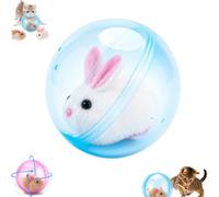 Self-Rolling Interactive Cat Ball, Smart Auto Rolling Ball with Mouse Cat Toy, Realistic Animal Rotate 360 Degrees for Dogs, Small Pets Indoor Play (Blue 3)