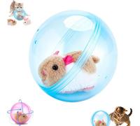 Self-Rolling Interactive Cat Ball, Smart Auto Rolling Ball with Mouse Cat Toy, Realistic Animal Rotate 360 Degrees for Dogs, Small Pets Indoor Play (Blue 2)