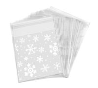 Self Sealing Cellophane Bags 200Pcs-Self-Adhesive OPP Bags - Clear With snowflake logo, Resealable Packaging for Versatile Use-Cookie，Confection，Toys，Product，Candy (4x 4)