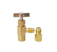 Self Sealing R1234yf A/C Can Tap 1/2" AC LH 1/4" SAE Male Fit R12 R134a High Strength Metal Construction Anti-weari(1SET)