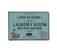 Self Service Open 24 Hours Laundry Room Drop Your Pants Here 25 Per Load Metal Tin Sign Vintage Garden Bedroom Cafe Bar Man Cave Home Wall Decor Metal Poster 8x12 in