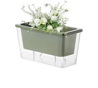 Self-Sprinkler Pots - Space Saving Balcony Planter for Succulents, Aromatic and Fruit | Rectangular Box for Windowsill, Vertical Garden, Water Culture, Home and Terrace Decoration