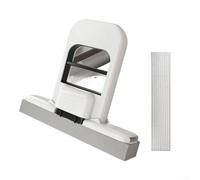 Self squeezing foldable portable mini desktop mop with sponge for effective cleaning of wood and tile floors, compact and easy to carry (black)