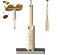 Self Squeezing Mini Mop 5.9x1.8x10.8 '' Collodion Water-Absorbent & Hand-Free Mini Mop Foldable Small for Wet & Dry Cleaning Bathroom Desktop Glass Living Room, Beige