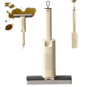 Self Squeezing Mini Mop 5.9x1.8x10.8 '' Collodion Water-Absorbent & Hand-Free Mini Mop Foldable Small for Wet & Dry Cleaning Bathroom Desktop Glass Living Room, Beige..