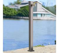 Self-Standing Garden Column with Double Spout Faucet 80cm High Frost-Resistant for Lawn Patio & Yard Irrigation Vertical Water Source Solution
