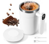 Self-Stirring Coffee Cup 400 ml Stainless Steel Automatic Magnetic | USB Rechargeable Self-Stirring Mug with Temperature Display for Coffee Milk Hot Chocolate