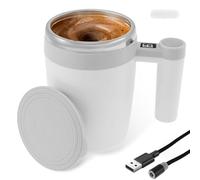 Self Stirring Coffee Mug 400ml Rechargeable Automatic Magnetic Self Mixing Coffee Mug with Temperature Display Portable Auto Mixing Cup Hot Beverage Mixer for Coffee Milk Hot Chocolat Latte Mocha