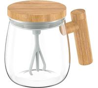 Self Stirring Coffee Mug, 7000rpm Electric High Speed Mixing Mug with Handle, Portable Self Stirring Mug Automatic Stirrer with Lid for Home Kitchen Cappuccino Hot Chocolate Coffee Milk (Transparent)