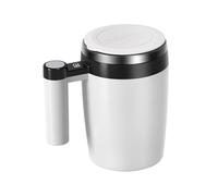 Self-Stirring Coffee Mug, Automatic Magnetic Stirring Coffee Mug, Auto Stir Coffee Mug with Digital Temp, Simple Setup, Built to Last, 8.5x7x14.8cm, Black/White/Brown for Coffee Lover
