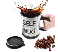 Self Stirring Coffee Mug Cup, Self-Priming Stainless Steel Coffee Mug Automatic with Lid - 450ml, Electric Lazy Travel Cup to Stir Your Coffee/Hot Chocolate/Milk/Shake (Batteries Not Included)