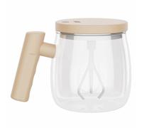 Self Stirring Coffee Mug with Handle Rechargeable Glass Self Mixing Cup With Lid Office Coffee for Home Warming and Coaster