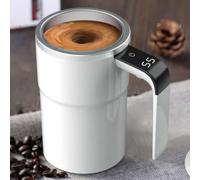 Self Stirring Mug, 304 Stainless Steel Magnetic Automatic Stirring Cup, Intelligent Temperature Measurement Cup for Coffee/Milk/Hot Chocolate